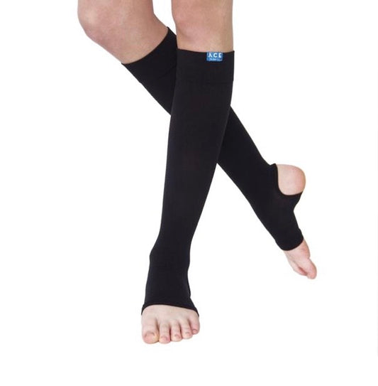 Black 15/20 MMHG Unisex Bamboo Blend Compression Stirrups